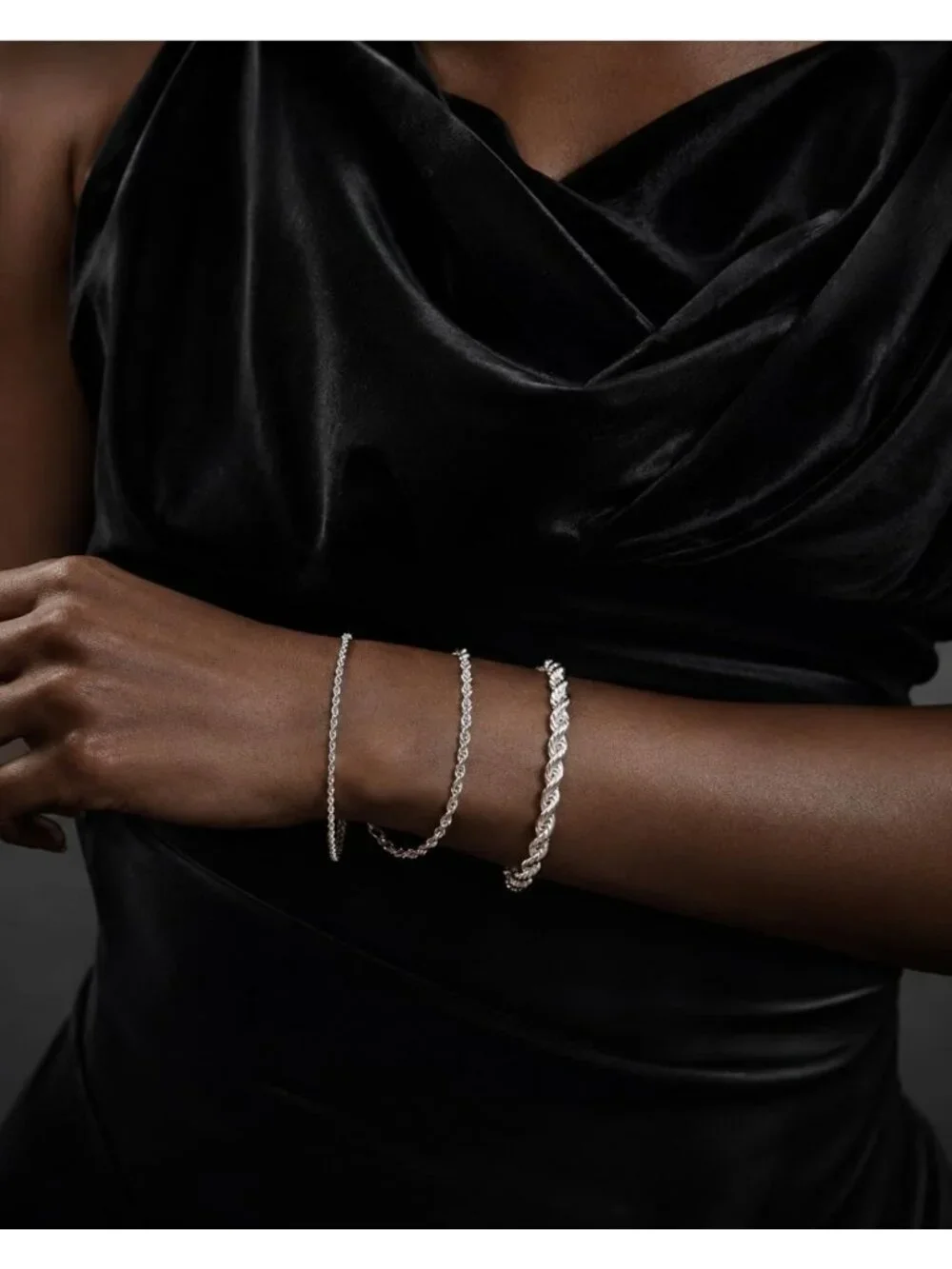 925 Sterling Silver Rope Bracelets for Men & Women - Adjustable 2/3/5mm Styles